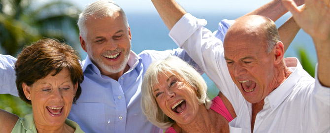 a group of seniors happy to discover plumbing upgrades in Toronto that will allow them to live comfortably